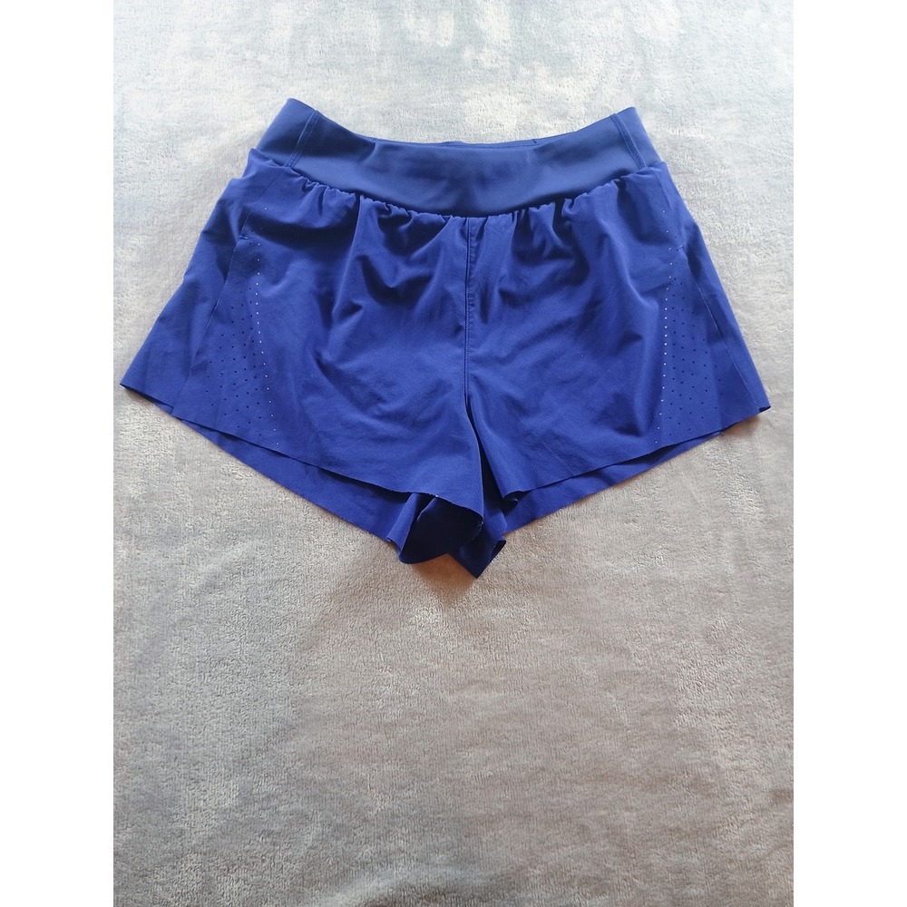 Athleta Womens Fast Route Lasercut Run Short Blue XS Laser Cut Detail